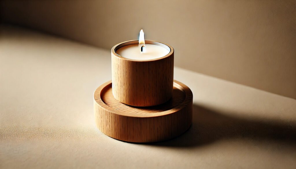 wooden coaster enough for a candle