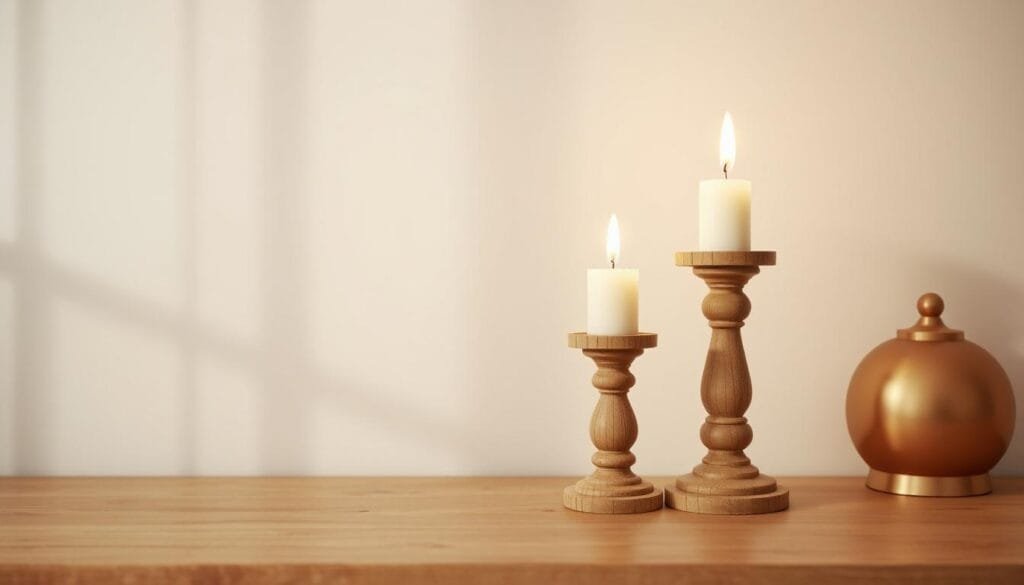 Natural wood candle holder