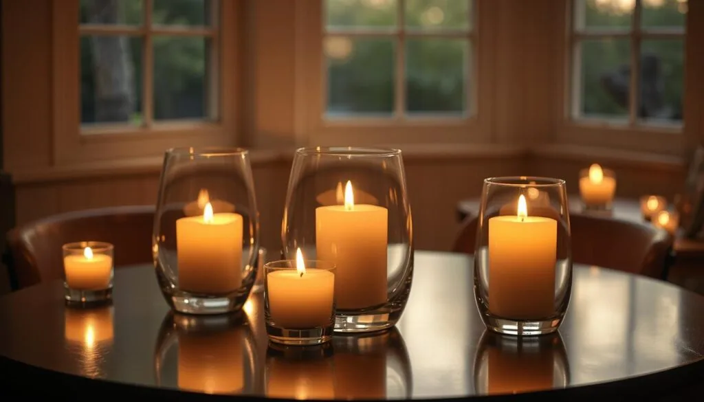 glass Hurricane Candle Holders