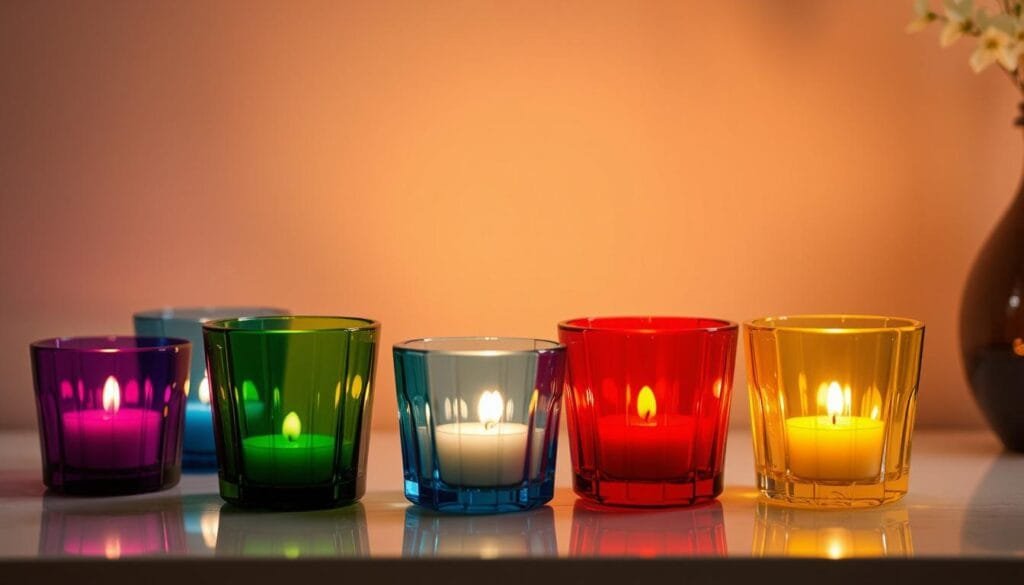 Multicolor Glass Candle Holders