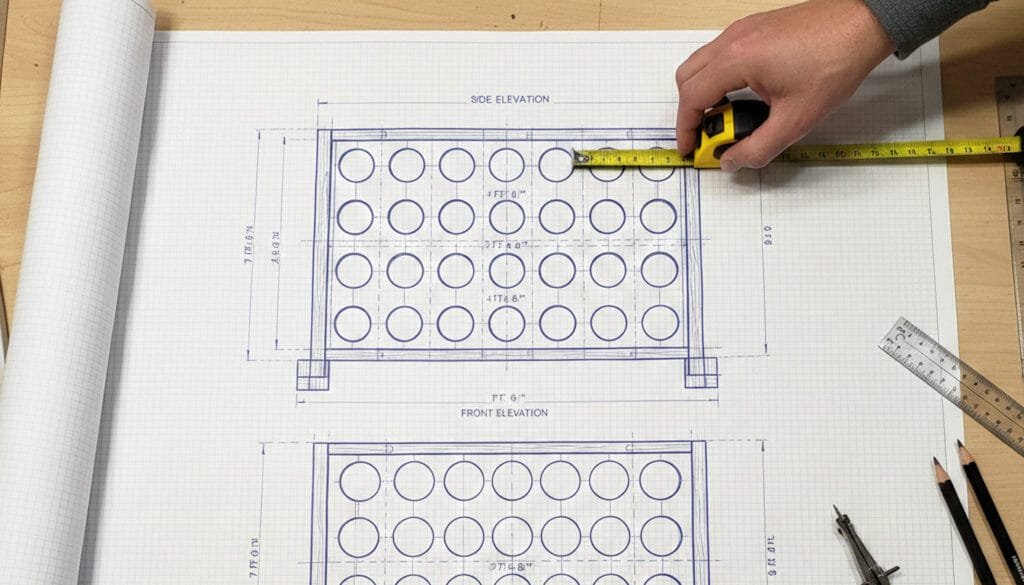 Design drawings for outdoor wooden game