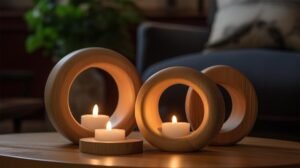 custom wooden candle holder