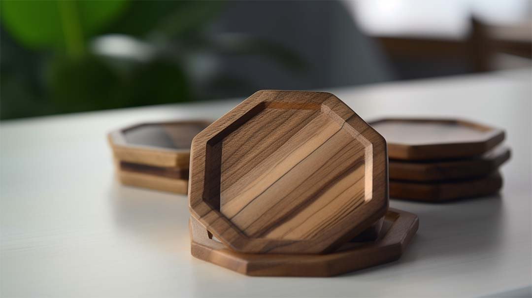 Hexagon Wooden coaster manufacturer