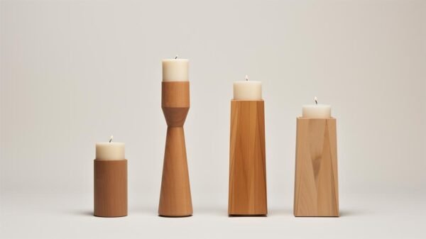 wood candle holder