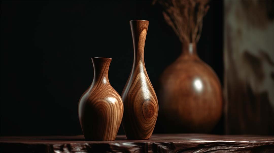 varnish wooden vase