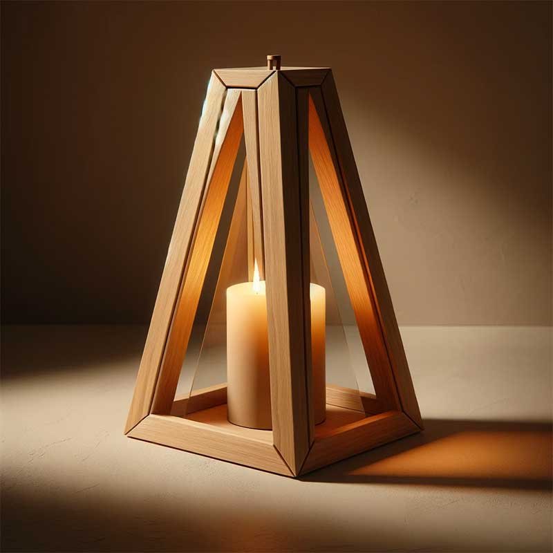 Trapezoidal Wooden Lantern