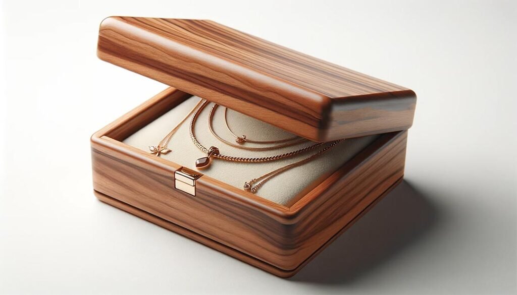 wooden necklace jewelry box