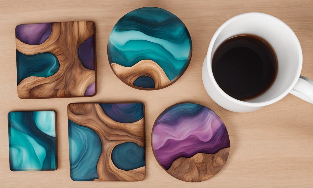 wooden Epoxy Coasters