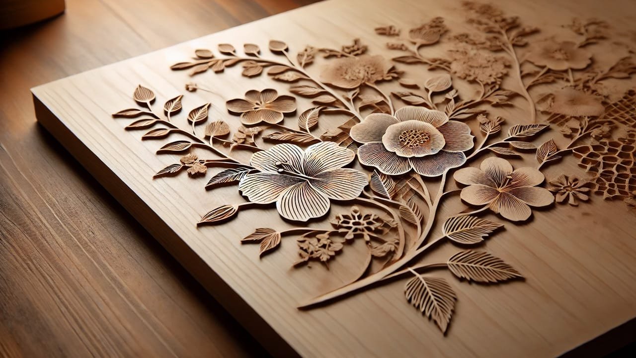 Laser engraving of wood
