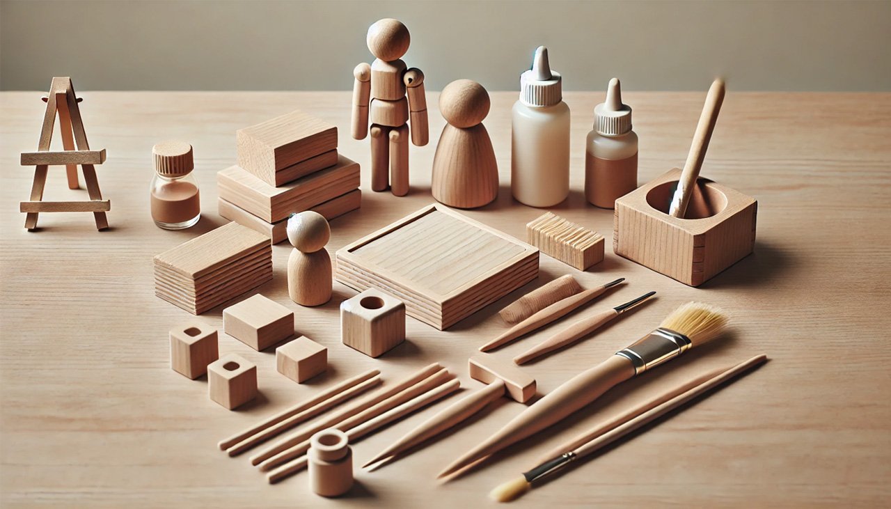 wooden crafts set