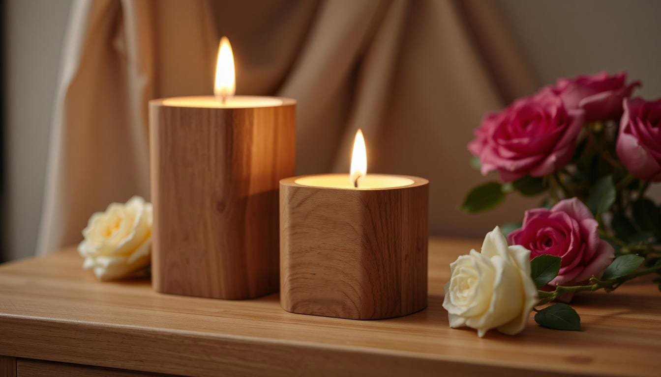 Personalized wooden candle holders