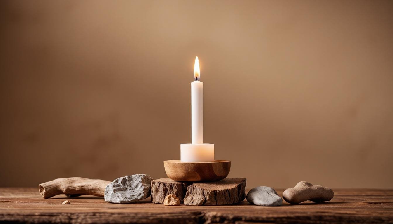 wooden candle holder