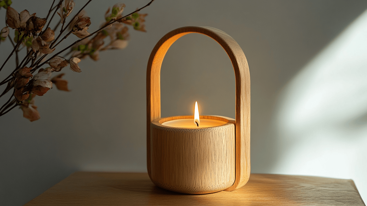 Candle in a wooden Lantern