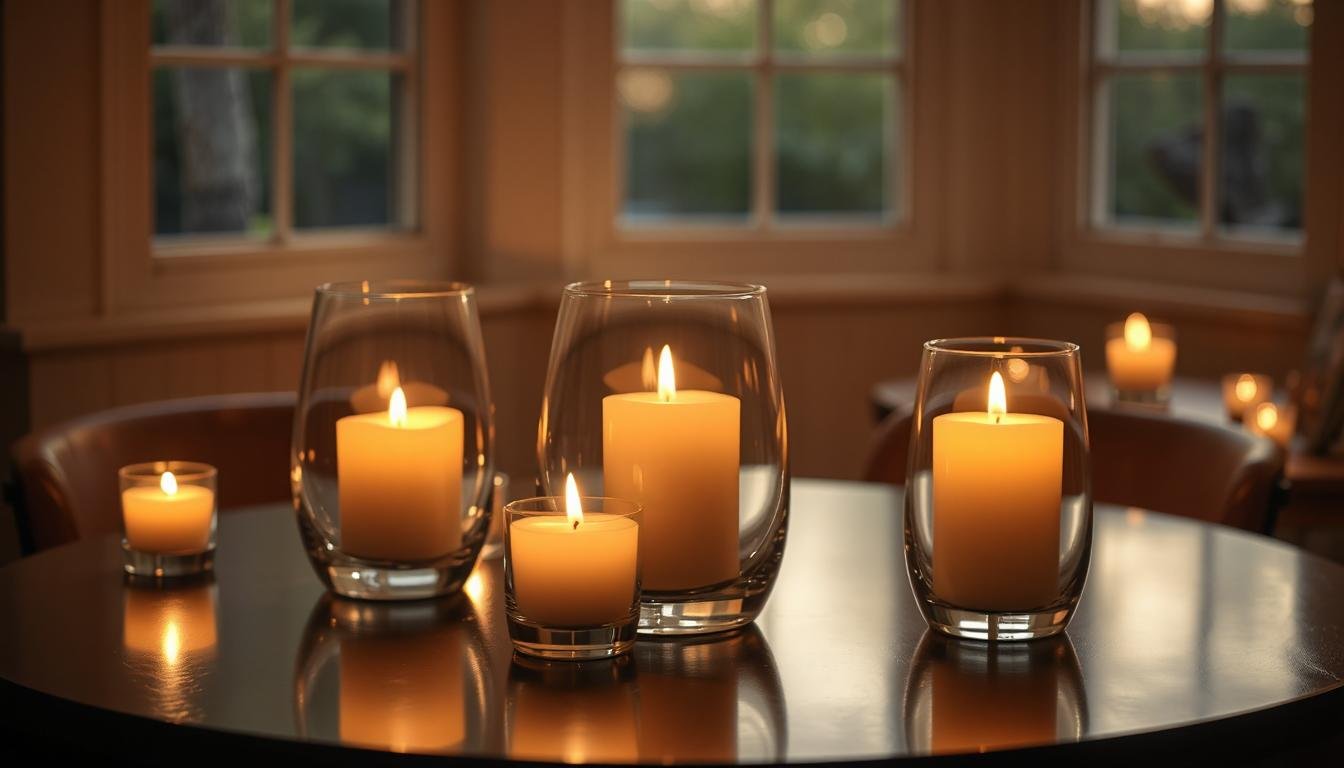glass Hurricane Candle Holders