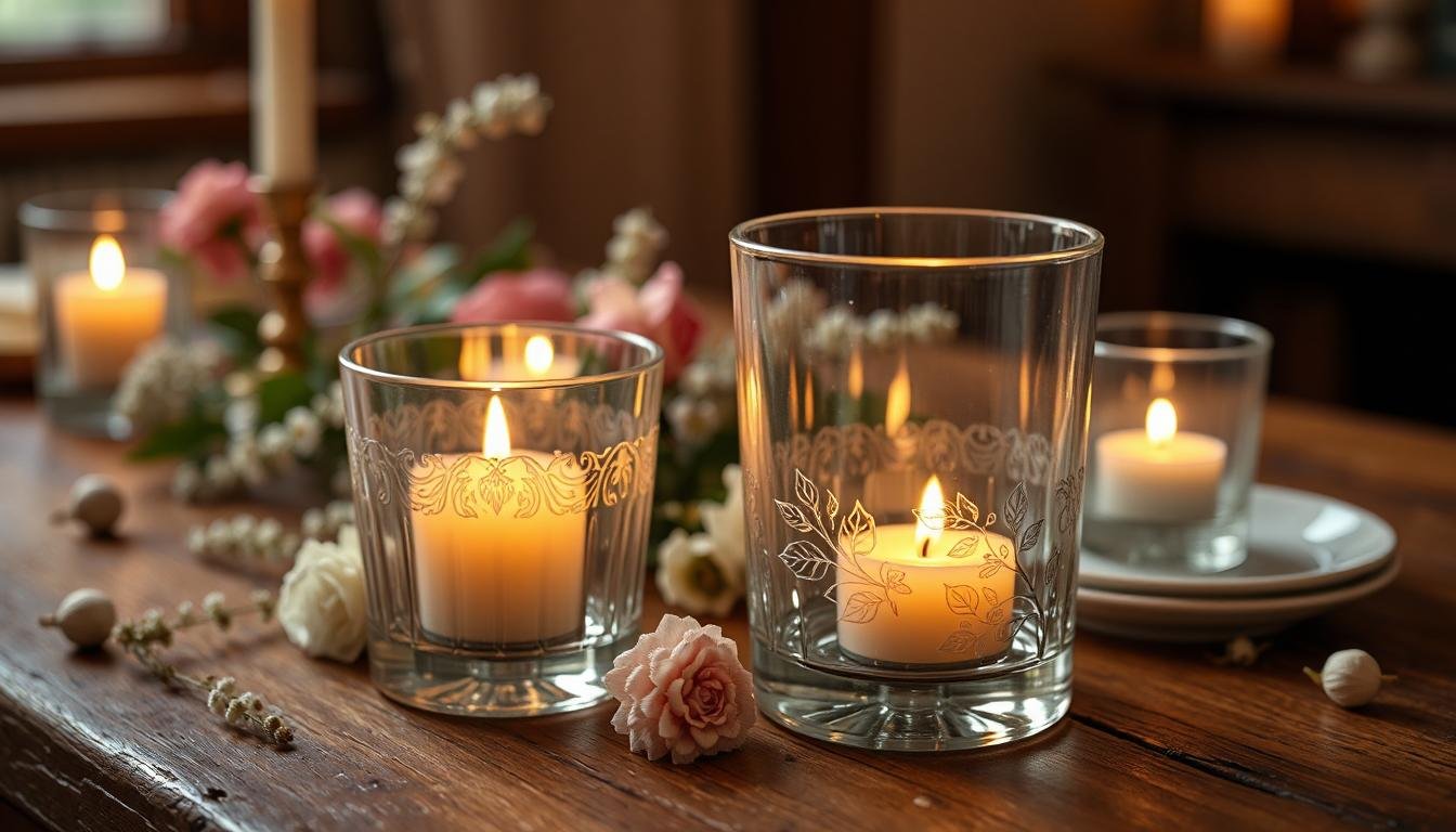 Personalization custom glass candle holder