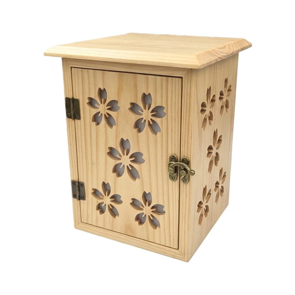 Sakura Flower Motif Light Wood Lantern