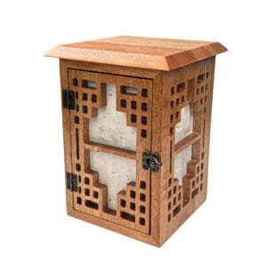 Tranquility Oriental Mahogany Wood Lantern