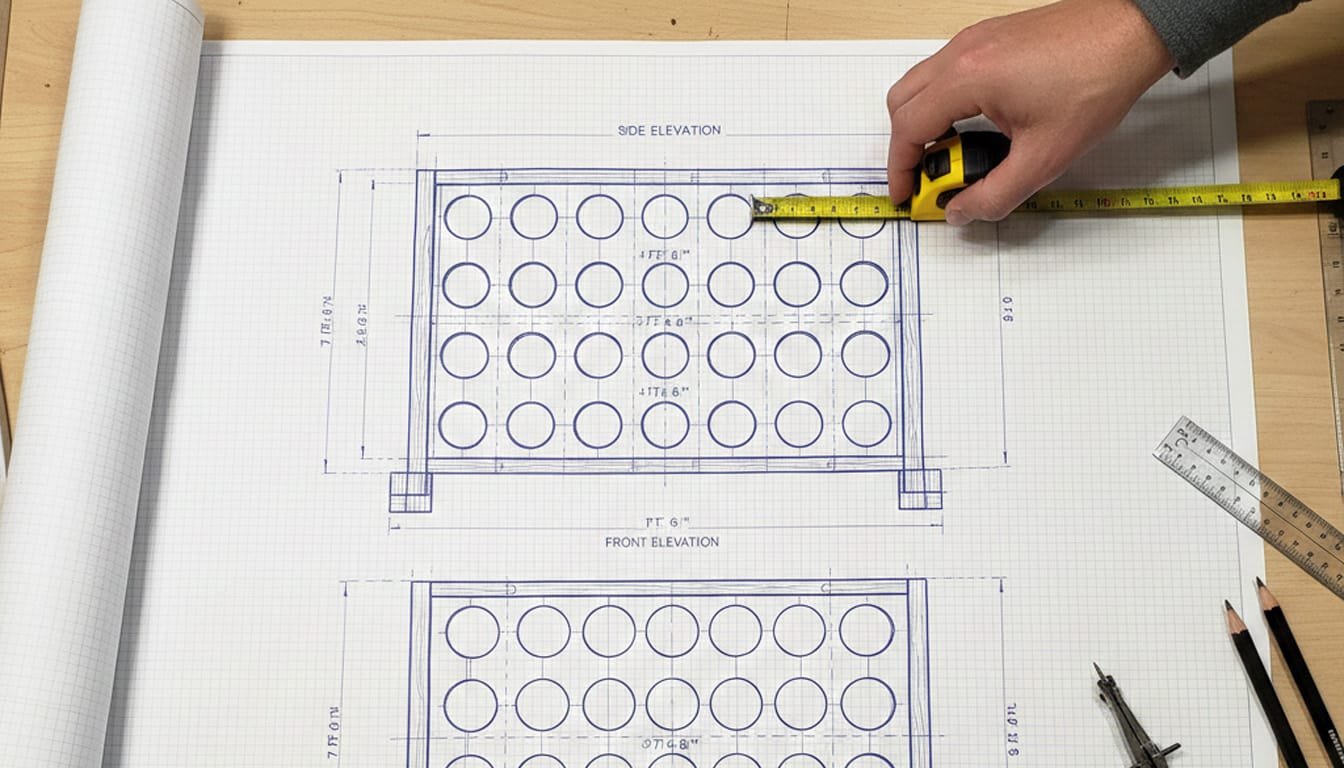 Design drawings for outdoor wooden game