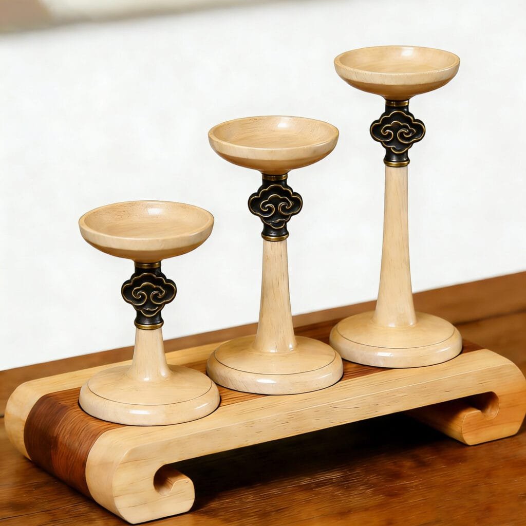 K16012 wood candlestick
