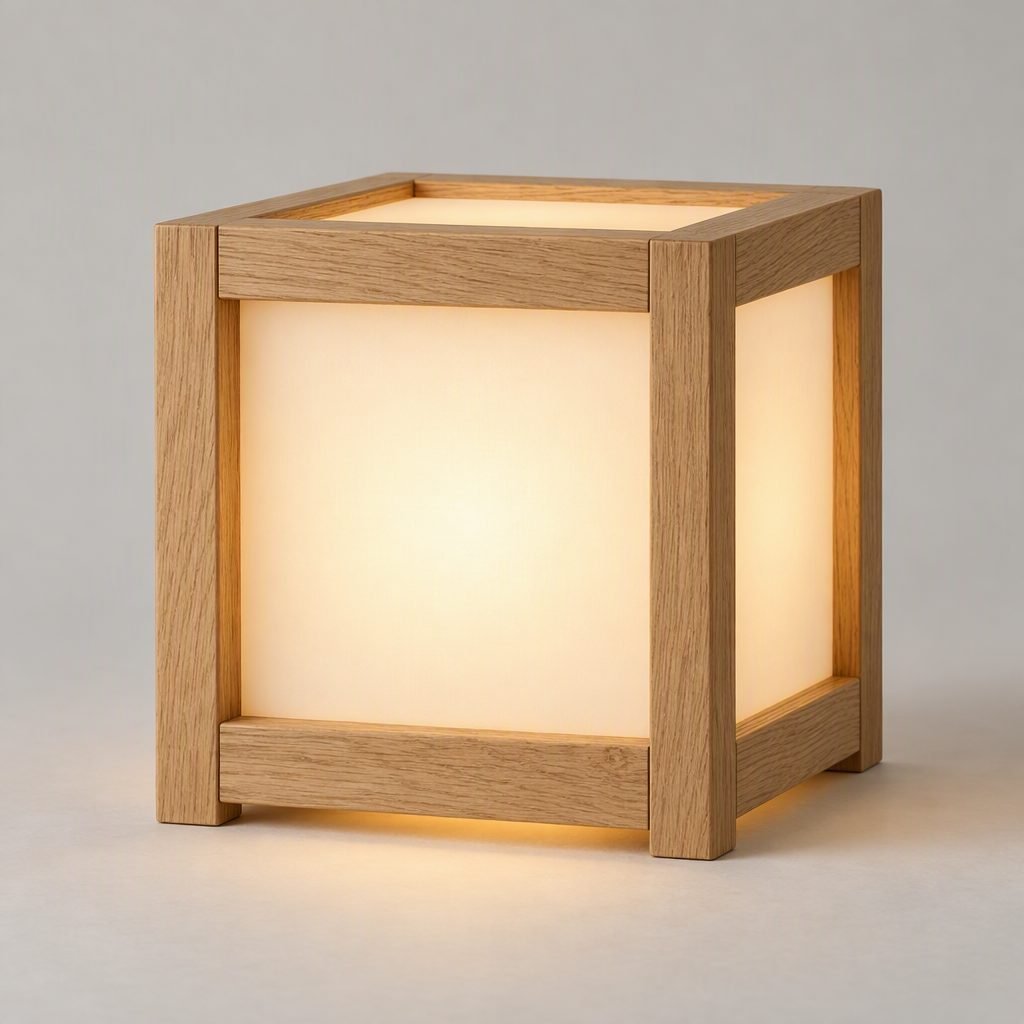 Classic Square Wooden Lamp